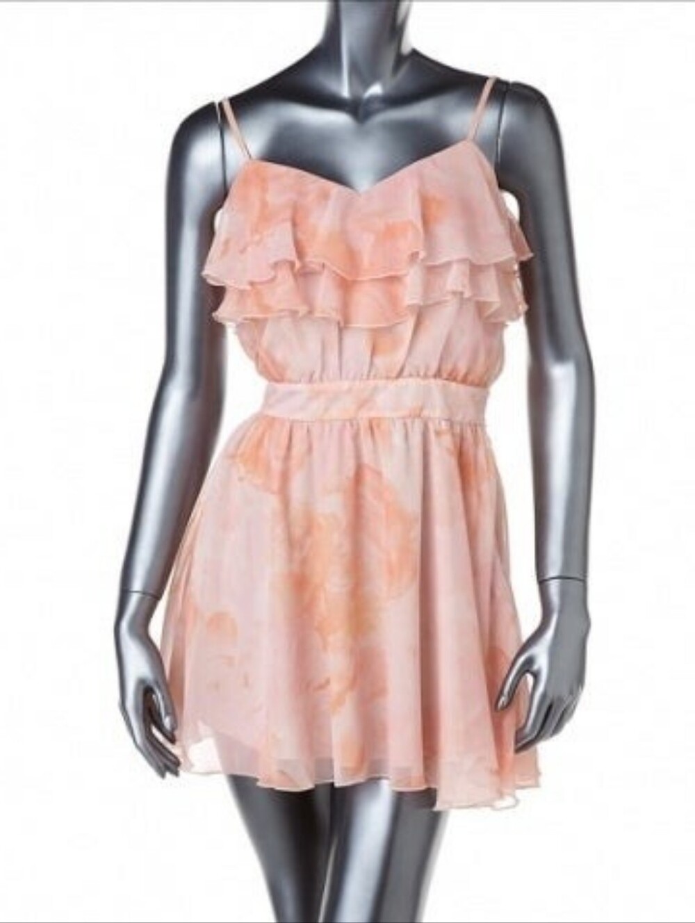 Rienda Gyaru Japan Floral Ruffle Sundress Pink And Orange